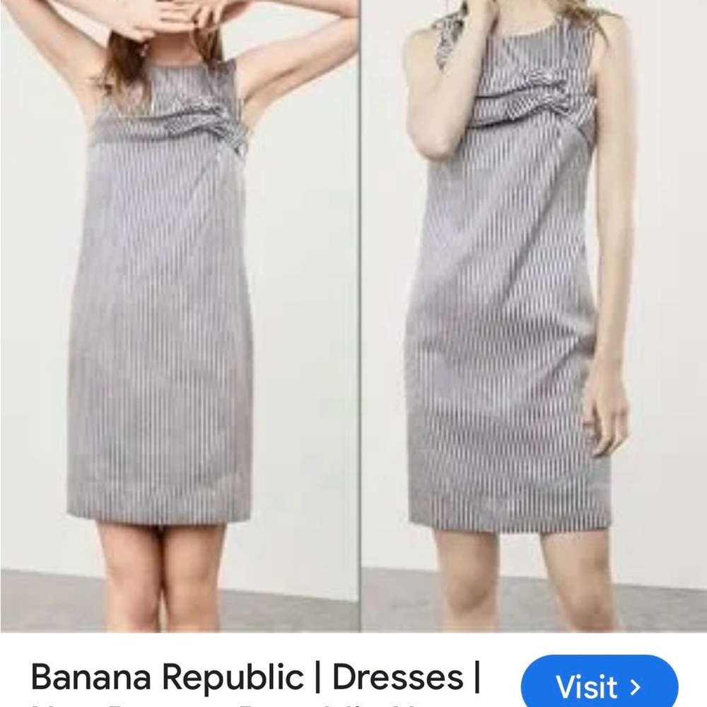 Banana Republic Gray Ruffled Sheath Dress - Picture 1 of 8